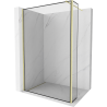 Mexen Kioto Walk-in Shower Wall 100 x 30 cm, Black Frame, Brushed Gold - 800-100-212-55-70-030