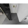 Mexen Kioto paroi de douche Walk-in 110 x 30 cm, motif noir, finition dorée brossée - 800-110-212-55-70-030