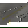 Mexen Kioto Duschwand Walk-in 90 x 30 cm, schwarzer Rahmen, gebürstetes Gold - 800-090-212-55-70-030