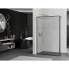 Mexen Kioto paroi de douche Walk-in 160 x 30 cm, cadre noir, or brossé - 800-160-212-55-70-030