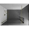 Mexen Kioto paroi de douche Walk-in 150 x 30 cm, cadre noir, or brossé - 800-150-212-55-70-030