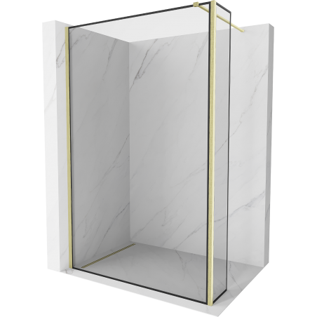 Mexen Kioto dušisein Walk-in 140 x 40 cm, must raam, kuldne harjatud - 800-140-212-55-70-040