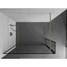 Mexen Kioto dušisein Walk-in 130 x 40 cm, must raam, kuldne harjatud - 800-130-212-55-70-040