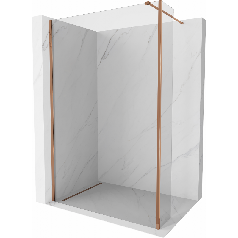 Mexen Kioto Duschwand Walk-in 105 x 30 cm, transparent, roségold - 800-105-212-60-00-030