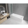 Mexen Cubik rechthoekig bad 150 x 70 cm met omkasting en 3-delige vouwparavent 120 cm, transparant, chroom
