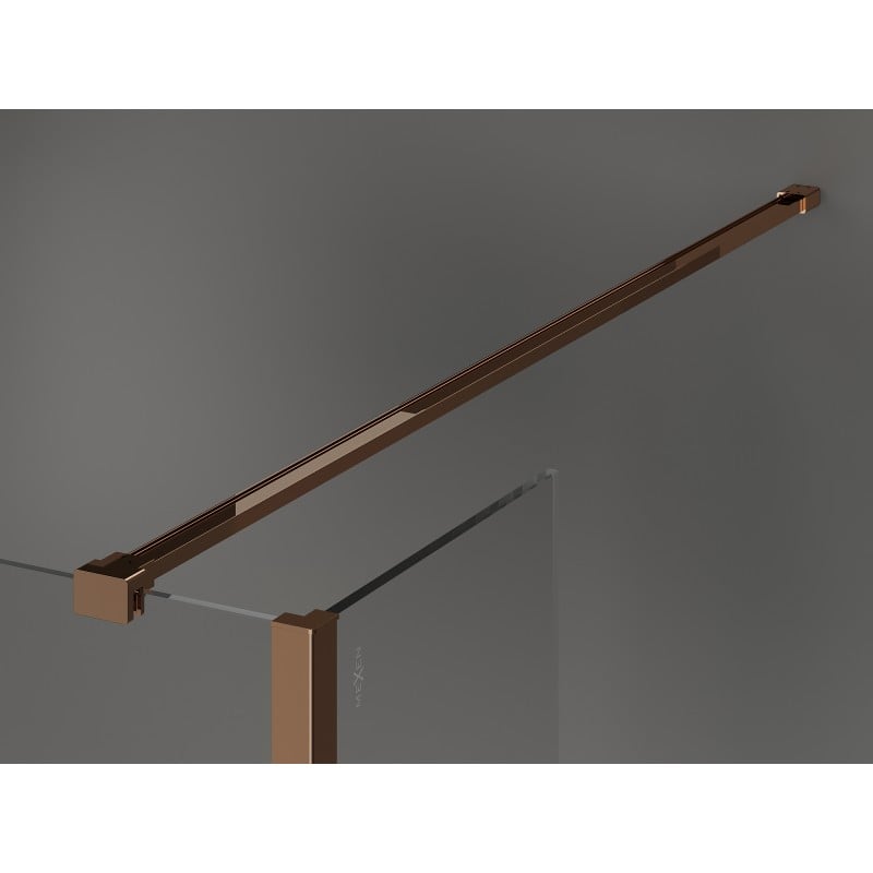 Mexen Kioto parede de chuveiro de caminhada 170 x 30 cm, transparente, ouro rosa - 800-170-212-60-00-030