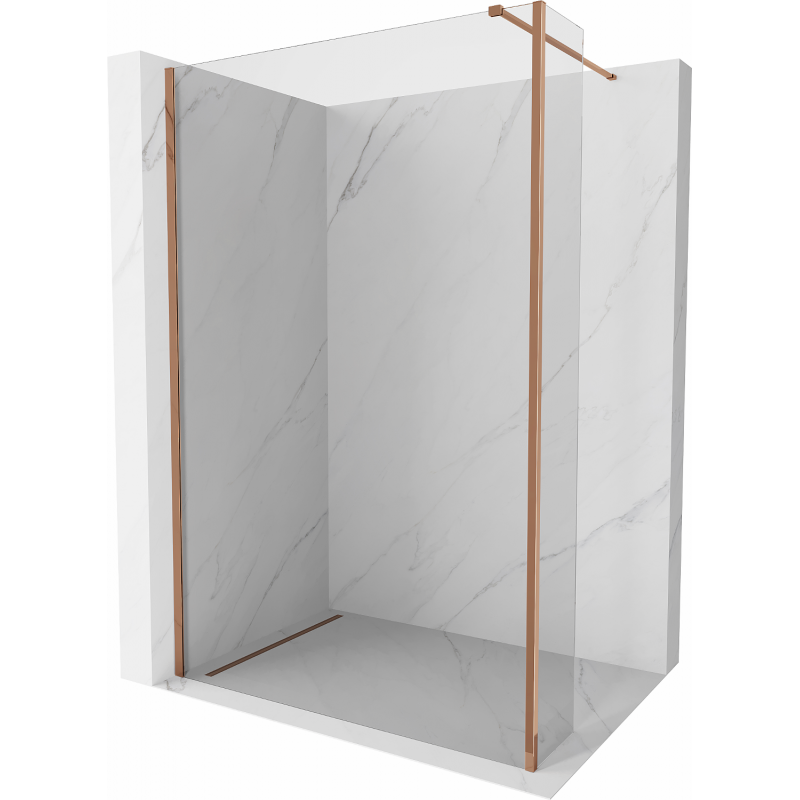 Mexen Kioto duschvägg Walk-in 110 x 40 cm, transparent, roséguld - 800-110-212-60-00-040