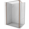 Mexen Kioto douchewand Walk-in 90 x 30 cm, zwart frame, roze goud - 800-090-212-60-70-030