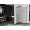 Mexen Kioto ścianka prysznicowa Walk-in 130 x 40 cm, czarna ramka, różowe złoto - 800-130-212-60-70-040
