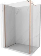 Mexen Kioto staklena pregrada Walk-in 100 x 30 cm, prozirna, brušeni bakar - 800-100-212-65-00-030