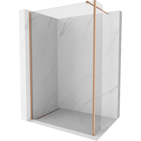 Mexen Kioto paroi de douche Walk-in 125 x 30 cm, transparent, cuivre brossé - 800-125-212-65-00-030