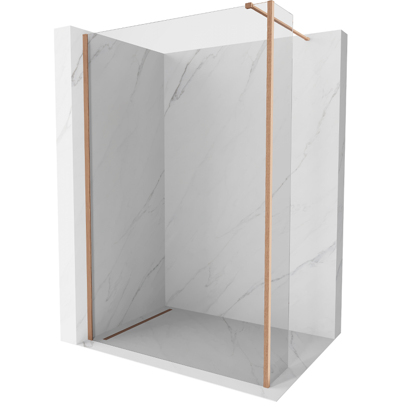 Mexen Kioto mampara de ducha Walk-in 105 x 40 cm, transparente, cobre cepillado - 800-105-212-65-00-040