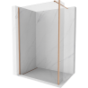 Mexen Kioto Walk-in Duschwand 100 x 40 cm, transparent, gebürstetes Kupfer - 800-100-212-65-00-040