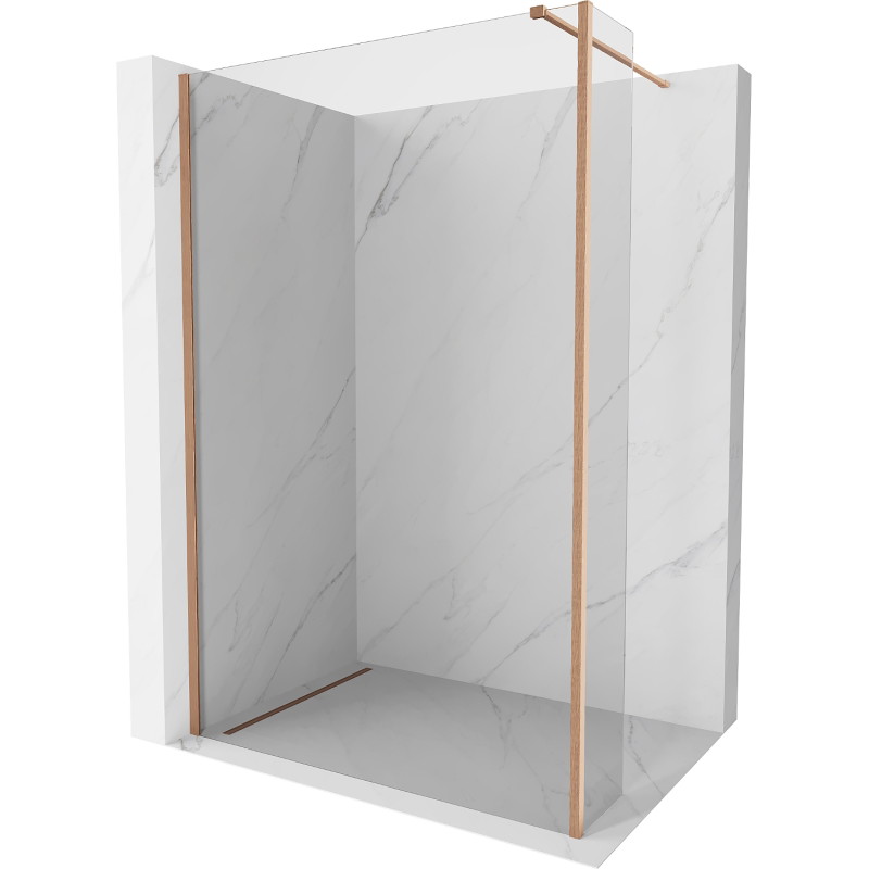 Mexen Kioto dušisein Walk-in 115 x 40 cm, läbipaistev, harjatud vask - 800-115-212-65-00-040