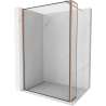 Mexen Kioto douchewand Walk-in 100 x 30 cm, zwart frame, geborsteld koper - 800-100-212-65-70-030