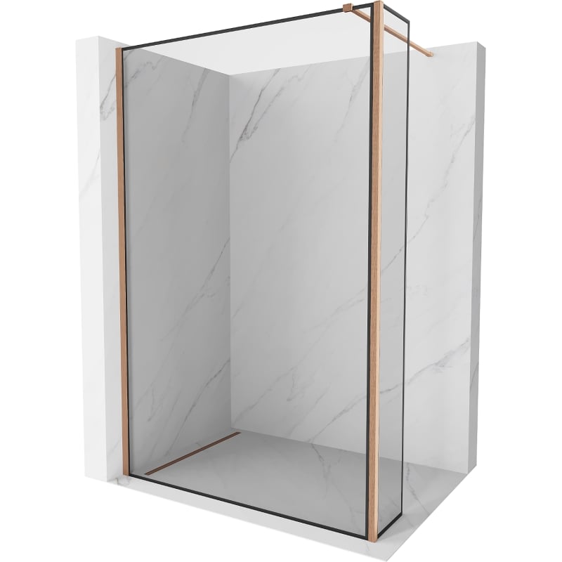Mexen Kioto dušisein Walk-in 160 x 40 cm, must raam, harjatud vask - 800-160-212-65-70-040