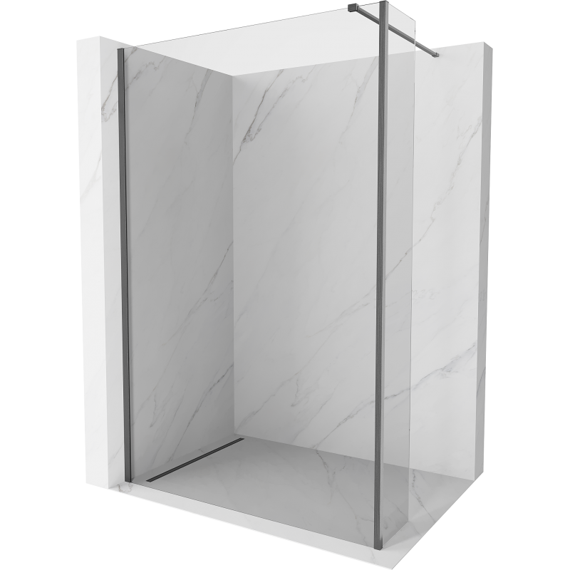 Mexen Kioto parede de duche Walk-in 105 x 30 cm, transparente, cinza escovado - 800-105-212-66-00-030