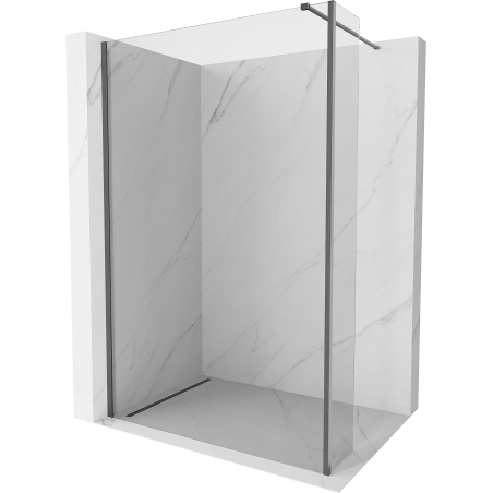 Mexen Kioto parede de duche Walk-in 180 x 30 cm, transparente, cinza metálico escovado - 800-180-212-66-00-030