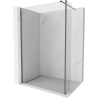 Mexen Kioto Tuš stijena Walk-in 180 x 30 cm, prozirna, brušena tamno siva - 800-180-212-66-00-030