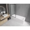 Mexen Cubik rechteckige Badewanne 150 x 70 cm mit Verkleidung und 1-flügeliger Duschabtrennung 80 cm, schwarzes Muster - 550315?