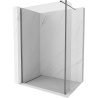 Mexen Kioto jalavann Walk-in 155 x 40 cm, läbipaistev, harjatud gun gray - 800-155-212-66-00-040