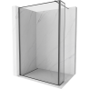Mexen Kioto paroi de douche Walk-in 140 x 30 cm, cadre noir, gris gun brossé - 800-140-212-66-70-030