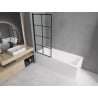 Mexen Cubik rechteckige Badewanne 150 x 70 cm mit Verkleidung und 1-flügeligem Paravent 80 cm, schwarzes Muster - 550315070X930?