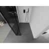 Mexen Kioto Walk-in Shower Wall 160 x 40 cm, Black Frame, Gun Gray Brushed - 800-160-212-66-70-040