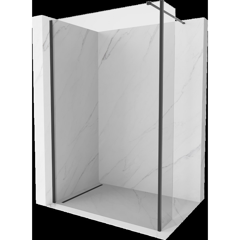 Mexen Kioto ścianka prysznicowa Walk-in 95 x 30 cm, transparent, czarna - 800-095-212-70-00-030