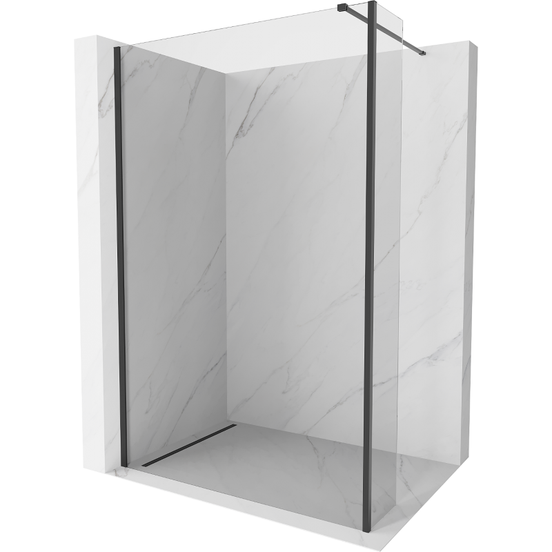 Mexen Kioto pared de ducha Walk-in 160 x 30 cm, transparente, negra - 800-160-212-70-00-030