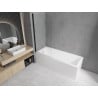 Mexen Cubik rectangular bathtub 160 x 70 cm with casing and 1-panel screen 70 cm, transparent, black - 550316070X9007017000