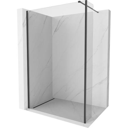 Mexen Kioto Duschwand Walk-in 100 x 40 cm, transparent, schwarz - 800-100-212-70-00-040