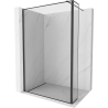 Mexen Kioto Duschwand Walk-in 100 x 40 cm, schwarzer Rahmen, schwarz - 800-100-212-70-70-040