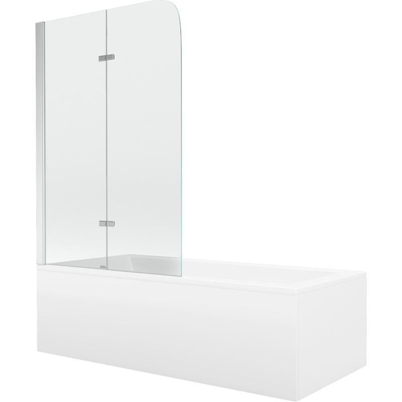 Mexen Cubik ristkülikukujuline vann 160 x 70 cm koos korpuse ja 2-ukselise ekraaniga 80 cm, läbipaistev, kroom