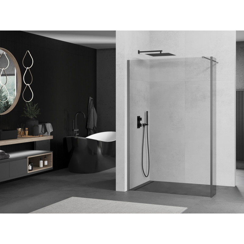 Mexen Kioto dušisein Walk-in 125 x 30 cm, läbipaistev, gun metal - 800-125-212-95-00-030