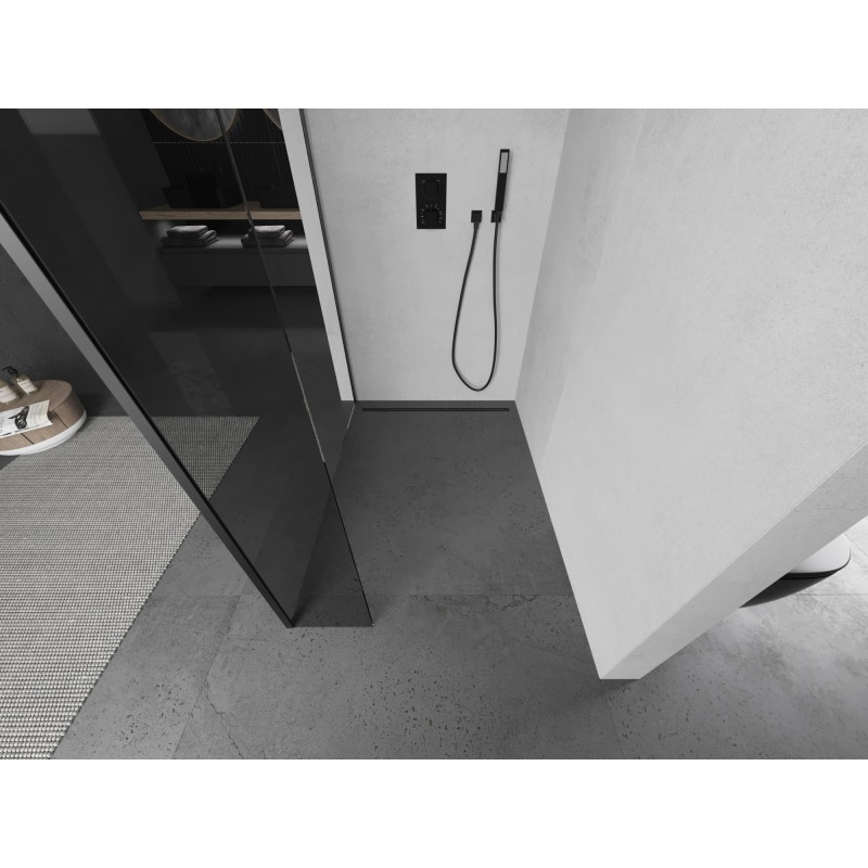 Mexen Kioto dušisein Walk-in 125 x 30 cm, läbipaistev, gun metal - 800-125-212-95-00-030