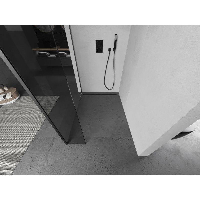 Mexen Kioto paroi de douche Walk-in 125 x 30 cm, transparent, gun metal - 800-125-212-95-00-030