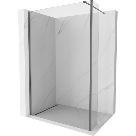 Mexen Kioto Duschwand Walk-in 115 x 40 cm, transparent, Gun Metal - 800-115-212-95-00-040