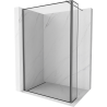 Mexen Kioto Walk-in Shower Wall 150 x 40 cm, Black Frame, Gun Metal - 800-150-212-95-70-040