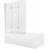 Mexen Cubik Rechteckbadewanne 160 x 70 cm mit Verkleidung und 3-teiliger Duschwand 120 cm, transparent, chrom - 550316070X90120?