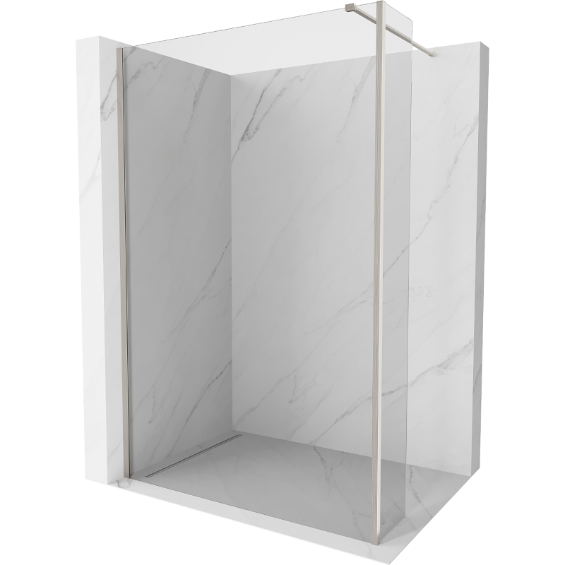 Mexen Kioto parete doccia Walk-in 95 x 30 cm, trasparente, nichel spazzolato - 800-095-212-97-00-030