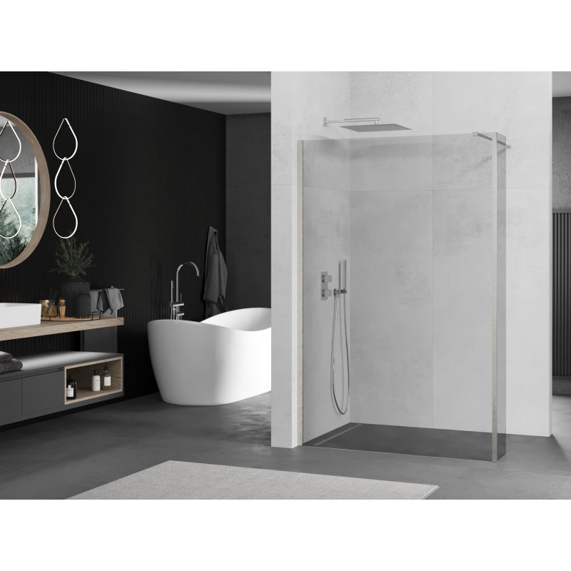 Mexen Kioto dušisein Walk-in 95 x 40 cm, läbipaistev, harjatud nikkel - 800-095-212-97-00-040
