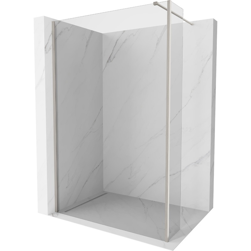 Mexen Kioto dušisein Walk-in 135 x 40 cm, läbipaistev, harjatud nikkel - 800-135-212-97-00-040