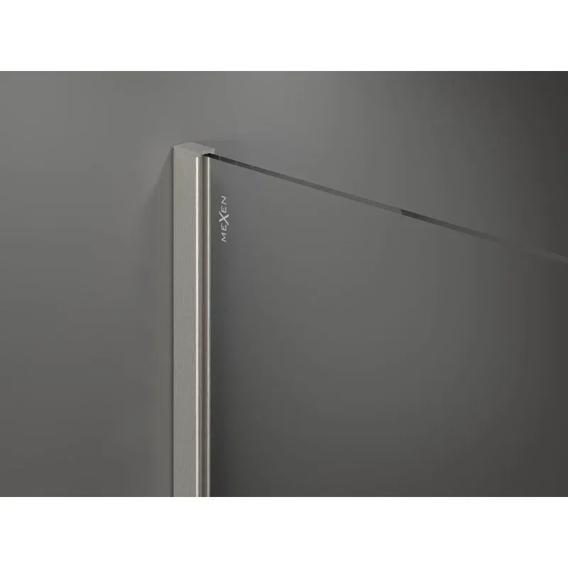 Mexen Kioto paroi de douche Walk-in 130 x 40 cm, transparent, nickel brossé - 800-130-212-97-00-040