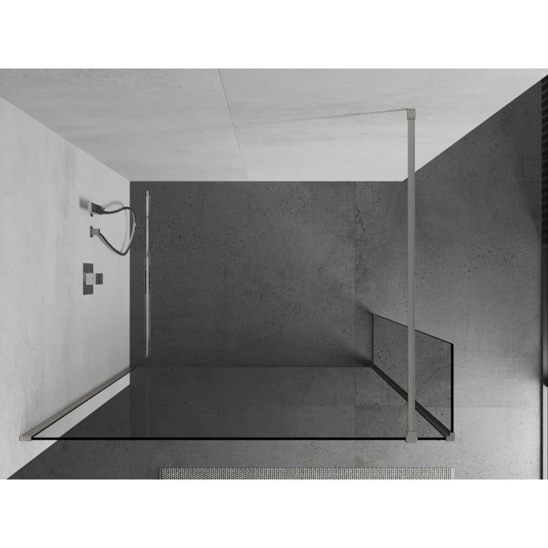Mexen Kioto Walk-in duschvägg 145 x 40 cm, transparent, borstad nickel - 800-145-212-97-00-040