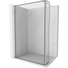 Mexen Kioto dušisein Walk-in 150 x 30 cm, must raam, harjatud nikkel - 800-150-212-97-70-030