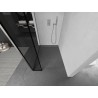 Mexen Kioto tuš stijena Walk-in 130 x 30 cm, crni okvir, brušeni nikal - 800-130-212-97-70-030