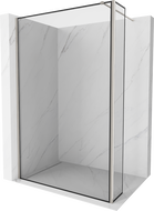 Mexen Kioto zidna stijenka za tuširanje Walk-in 90 x 40 cm, crni okvir, brušeni nikal - 800-090-212-97-70-040