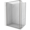 Mexen Kioto Duschwand Walk-in 100 x 40 cm, schwarzer Rahmen, gebürsteter Nickel - 800-100-212-97-70-040