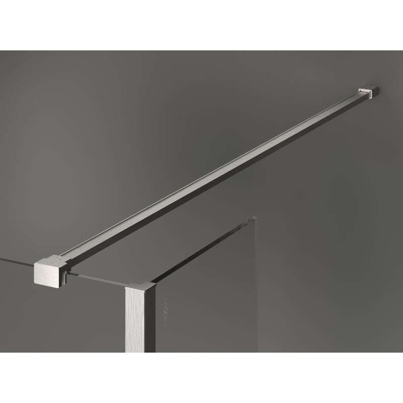 Mexen Kioto dušisein Walk-in 130 x 40 cm, must raam, harjatud nikkel - 800-130-212-97-70-040